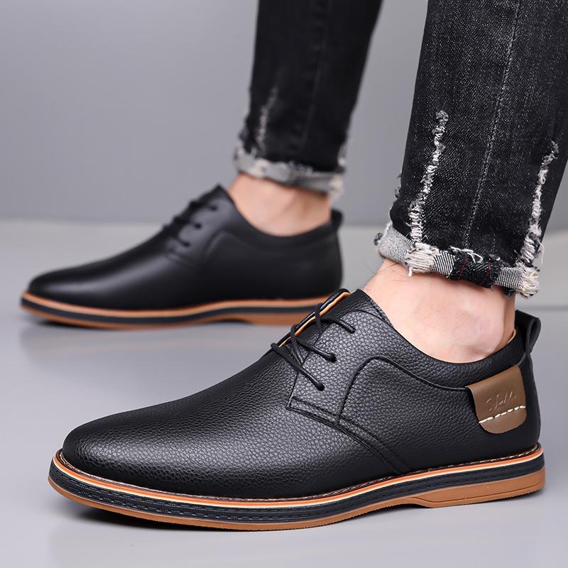 2026 Men's Versatile Leather Lace-up Shoes: Soft Sole for Business & Casual Wear