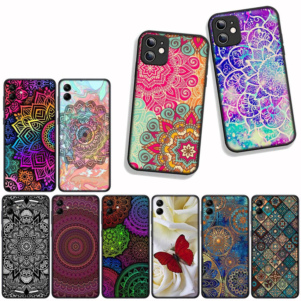 for Samsung Galaxy S25 S23 S22 S24 FE Ultra Plus A56 A05 A06 A15 A16 A57 S7 Edge Case Floral Paisley Texture Mandala Flower