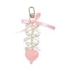 Vintage Bowknot and Heart Keychain Trendy Key Holder Stylish Bag Charm Ornament for Fashion Enthusiasts and Gift Seekers