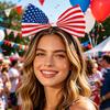 4th of July Headband, Independence Day Hair Accessories, Red White Blue Bow Hair Hoop for Women Patriotic Party Supplies