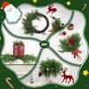 12pcs Green Soft Rubber Artificial Pine Branches Plastic Plant Simulated Pine Needles Christmas Tree Decor Artificial Cedar