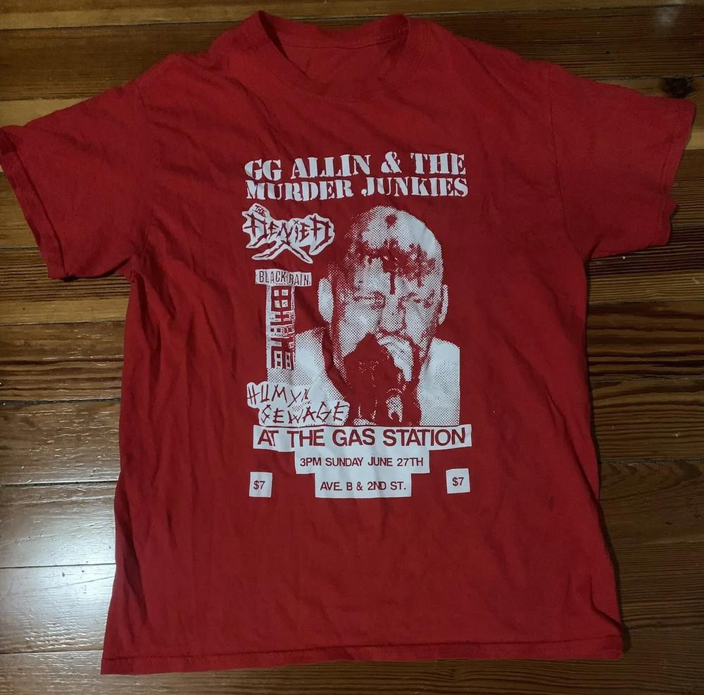 GG ALLIN AND THE MURDER JUNKIES Shirt Classic Red Unisex S-5XL Unisex T-Shirt XL