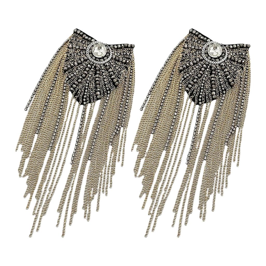 Beaded Shoulder Epaulets Handmade Shoulder Jewelry Tassels Epaulettes Clothing Accessories Epaulet Shoulder Brooches