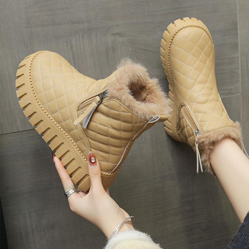 Snow boots women's 2025 new winter velvet thickened Martin boots short boots women's shoes versatile non-slip student cotton shoes