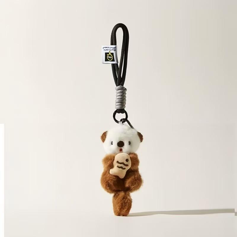 Creative Cute Sea Otter Pendant Plush Toy Fish Cat Doll Bag Doll Keychain Doll Small Gift коричневый