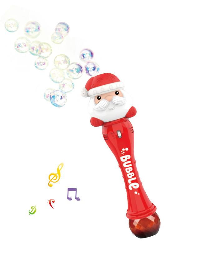 Christmas Fully Automatic Light Music Bubble Gun Santa Claus Snowman Bubbles Stick Machine Party Toy Children's Birthdays Gifts
