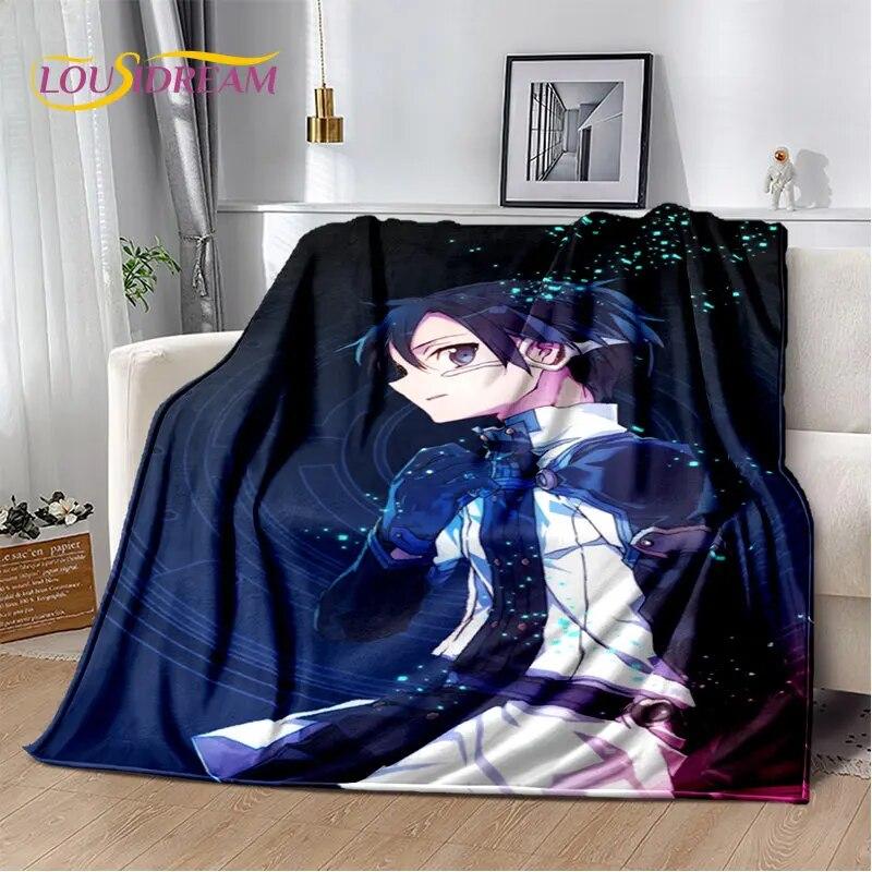 Sword Art Online SAO Anime Cartoon Soft Plush Blanket,Flannel Blanket Throw Blanket for Living Room Bedroom Bed Sofa Picnic Kids