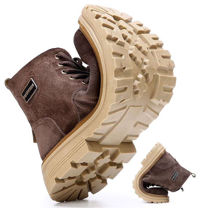 Martin Boots Herren Britischer Stil Kurze Stiefel Herbst und Winter Neu Seitlicher Reißverschluss Work Boots Trendige High-Top Warme Ritterstiefel