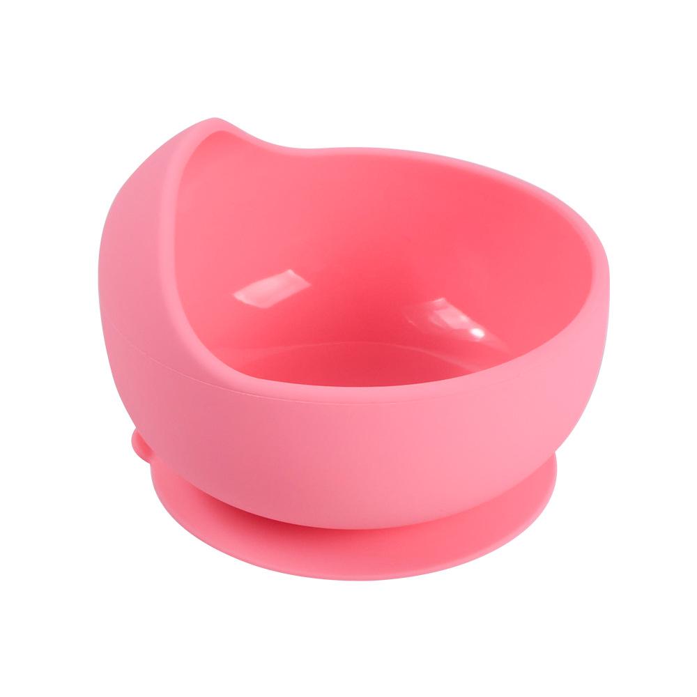 Silicone Baby Bowl & Spoon Set with Wooden Handle and Suction Cup