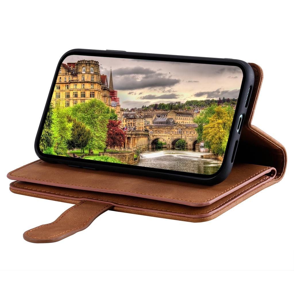 For Motorola Moto G05 4G Case PU Leather Phone Cover with Zipper Wallet 9 Card Slots