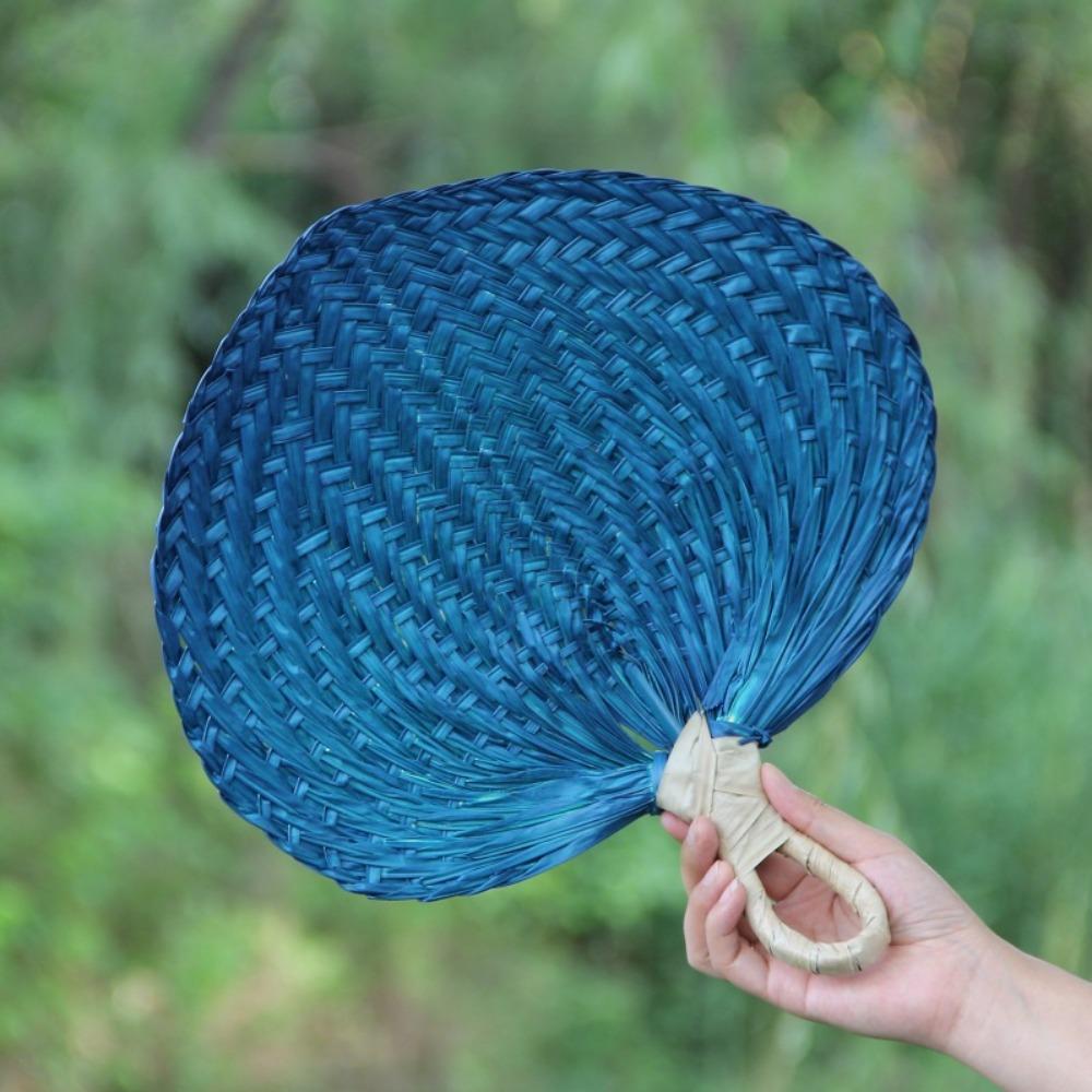 Natural Palm-Leaf Woven Fan Lightweight Straw Fan Vintage Rattan Fan  Summer