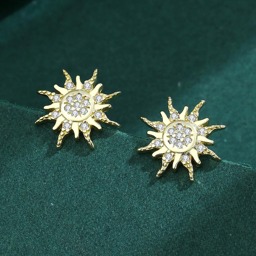 Fashion Earring for Women Snowflake Stud Sun Flower Earring  Original Sterling Silver Anniversary Jewelry Sterling Silver Jewelry