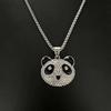 Luxury Hip Hop Stainless Steel Funny Animal Panda Pendant with Rhinestone Rock Hip Hop Necklaces for Mens Jewelry Gifts