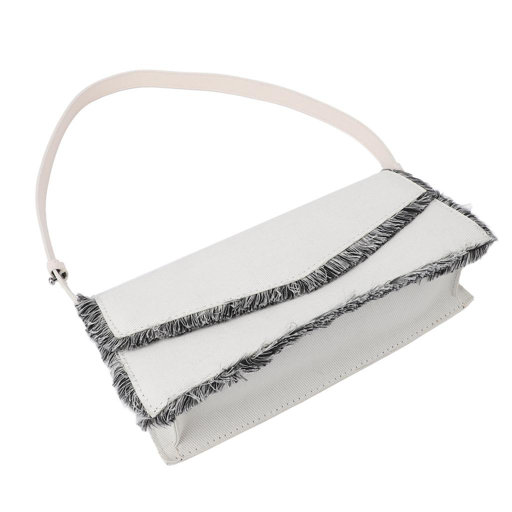 Underarm Bag Simple Stylish Shoulder Bag Ample Storage Space Fringe Handbag for Daily Outings