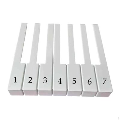 7 Pieces Piano Keytops Cover Replacement Keyboard Accessories with Fronts Repair Tools PP Material