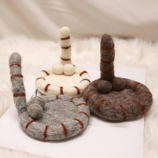 Kattenkont Vilt Onderzetter Grappige Koffieonderzetters Zachte Absorberende Tafelmatten Elegante Woondecoratie Cadeau voor Kattenliefhebbers