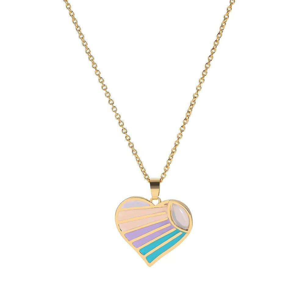 

Fashion Enamel Colorful Irregular Round Pendant Necklace for Women Stainless Steel Heart Moon Star Necklace Party Jewelry Gifts