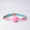 Men's Small Silicone Cowhide-Style Gag Ball with Breathable Hole for Deep Throat Comfort