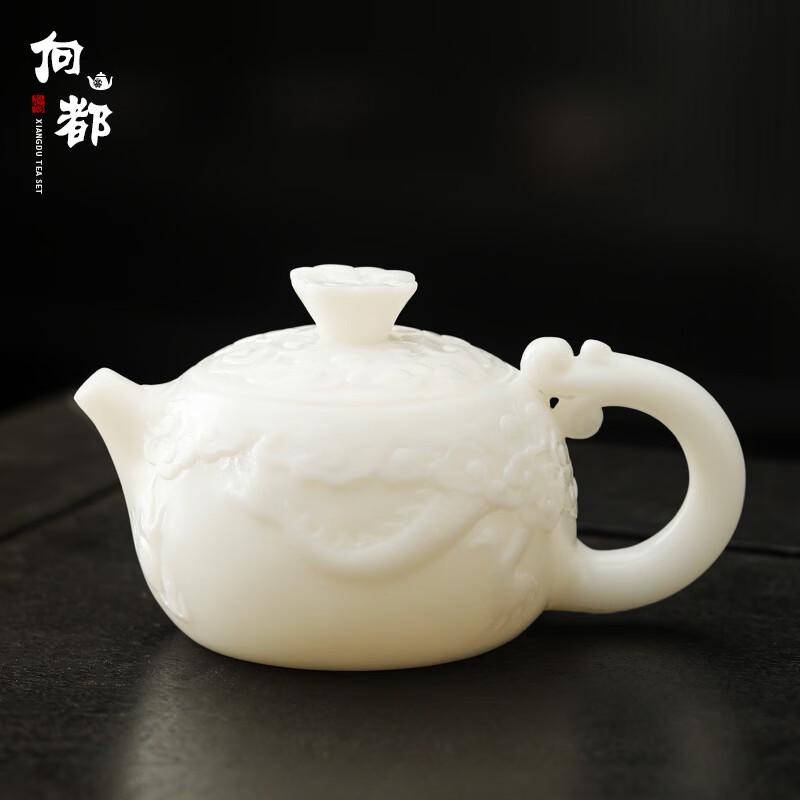 Chaxun Hand-Painted Ice Jade Porcelain Teapot
