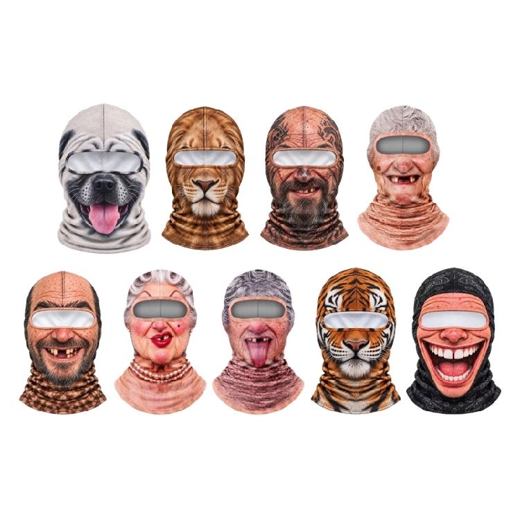 Fleece-Stoff Sturmhaube Skimaske mit 3D-Charaktergesicht, Warmer Kopf- und Nackenschutz für Outdoor-Sportarten und Kostümwear