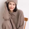 Women's Solid Color Lapel Cashmere Sweater - 2026 Autumn/Winter Collection, Gentle Style, Loose Fit, Slimming, Warm Knit Base Layer.
