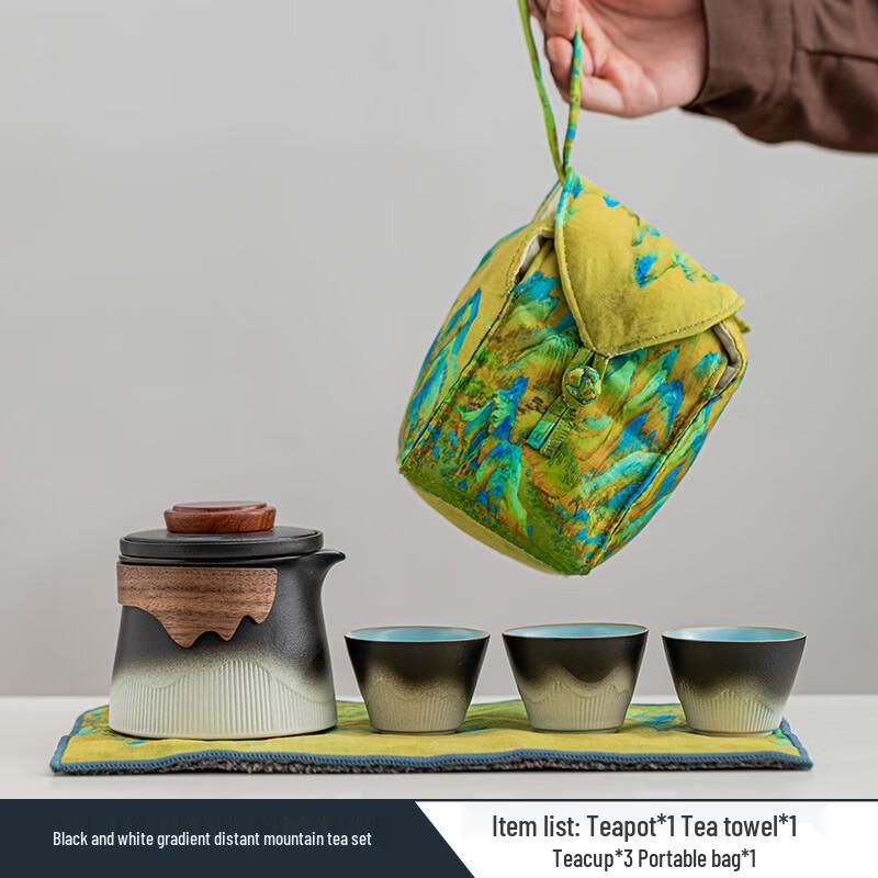 

ZhuiJia Ceramic Gradient Portable Travel Tea Set