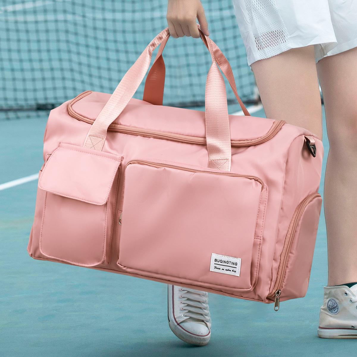 

Outdoor Sports Fitness Waterproof Men S And Women S Training Swimming Bag Oblique Span Dry And Wet Separation Short-Distance Fashion Travel Bag рожевий