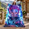 Akaza Demon Slayer Individueller Name Flanelldecke Personalisierte Weiche Warme Plüschdecke Maßgeschneidertes Geschenk für Familie Freunde
