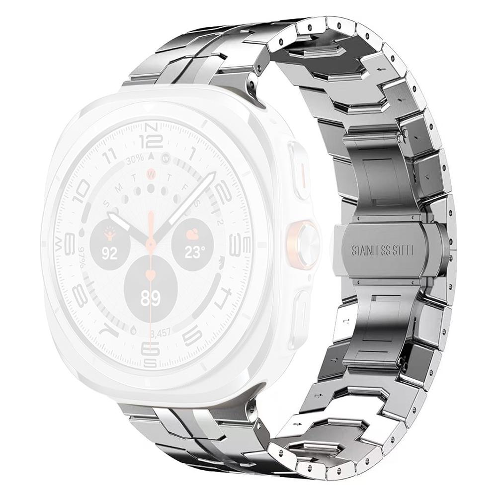 

Ремешок для Samsung Galaxy Watch Ultra (2025) 47 мм/Ultra 47 мм Интегрированная застежка-бабочка Ремешок из нержавеющей стали Silver