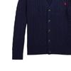 Polo Ralph Lauren Solid Color Logo Embroidered V-Neck Cotton Single-Breasted Casual Long Sleeve Sweater Kids sweater Navy-Blue 323925718-002