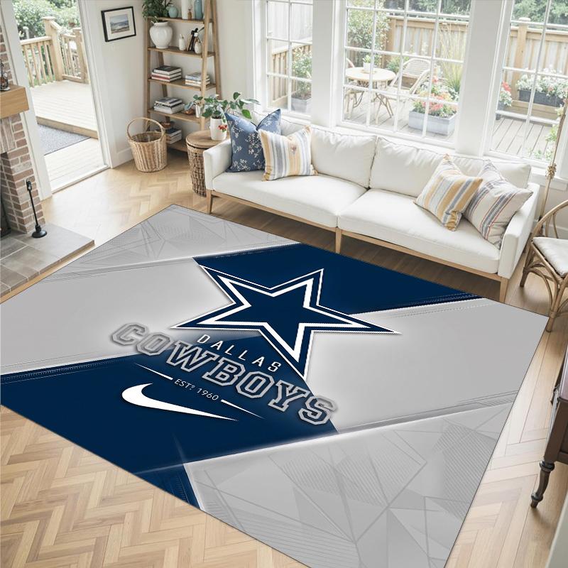 Tappeto in velluto di cristallo design Dallas Cowboys Accogliente Non?Tappeto Stampato Antiscivolo per Camera da Letto Soggiorno Ingresso
