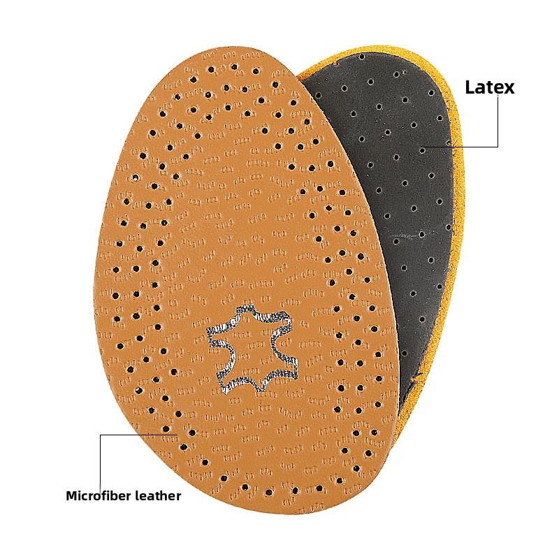 Leather Half-size Pad High-heeled Insole Thickened Cowhide Breathable Sweat-absorbing Forefoot Pad for Comfort