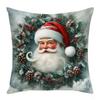 Christmas Embroidered Pillow Covers Set of 4 Santa Deer Snowman Cushion Cases Winter Holiday Sofa Decor (No Insert)