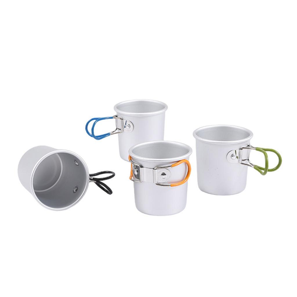 Aluminum Alloy Drink Cup Camping Picnics Coffee Mug Tableware with Folding Handle Travel Cup Cooking Equipment Enduring