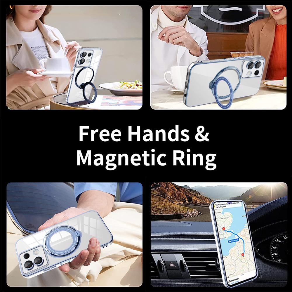 For Xiaomi Poco X6 5G/Redmi Note 13 Pro 5G Case Kickstand PC+TPU Magnetic Phone Cover