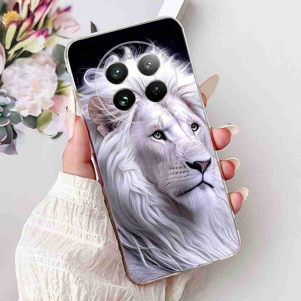 For Realme 12 Pro RMX3842 6.7" Summer Lotus Cute Cat Soft Silicone TPU Cover For Realme 12Pro+ 12Pro Plus RMX3840 Bumper Shell