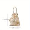 10Pcs Wedding Candy Bags, High-End Wedding Candy Boxes, Portable Candy Bags, Light Luxury Floral Fabric Bags With Pearls And Ribbons