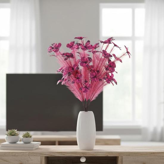 5PCS Artificial Flowers Bright Colors Lifelike Artificial Flowers Never Fade Reusable Fake Flowers for Home Living Room Bedroom