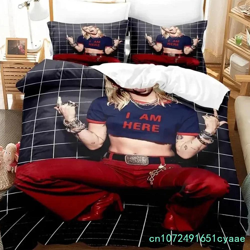 3D Print Miley Cyrus Singer Bedding Set Boys Girls Twin Queen King Size Duvet Cover Pillowcase Bed Boys Adult Home Textileextile