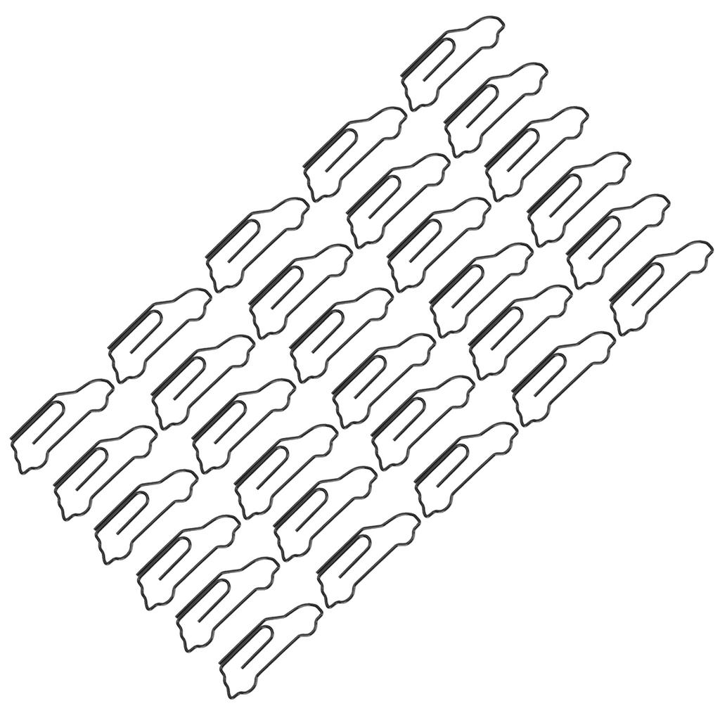 30Pcs Assorted Paperclip Car Shape Creativity Metal Modeling Craft Decoration Supplies Black