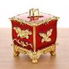Toothpicks Box European Style Vibrant Color 3 Grids with Lid Relief Pattern Decorative Plastic All-Purpose Toothpick Cotton Swab Organizer Box Home