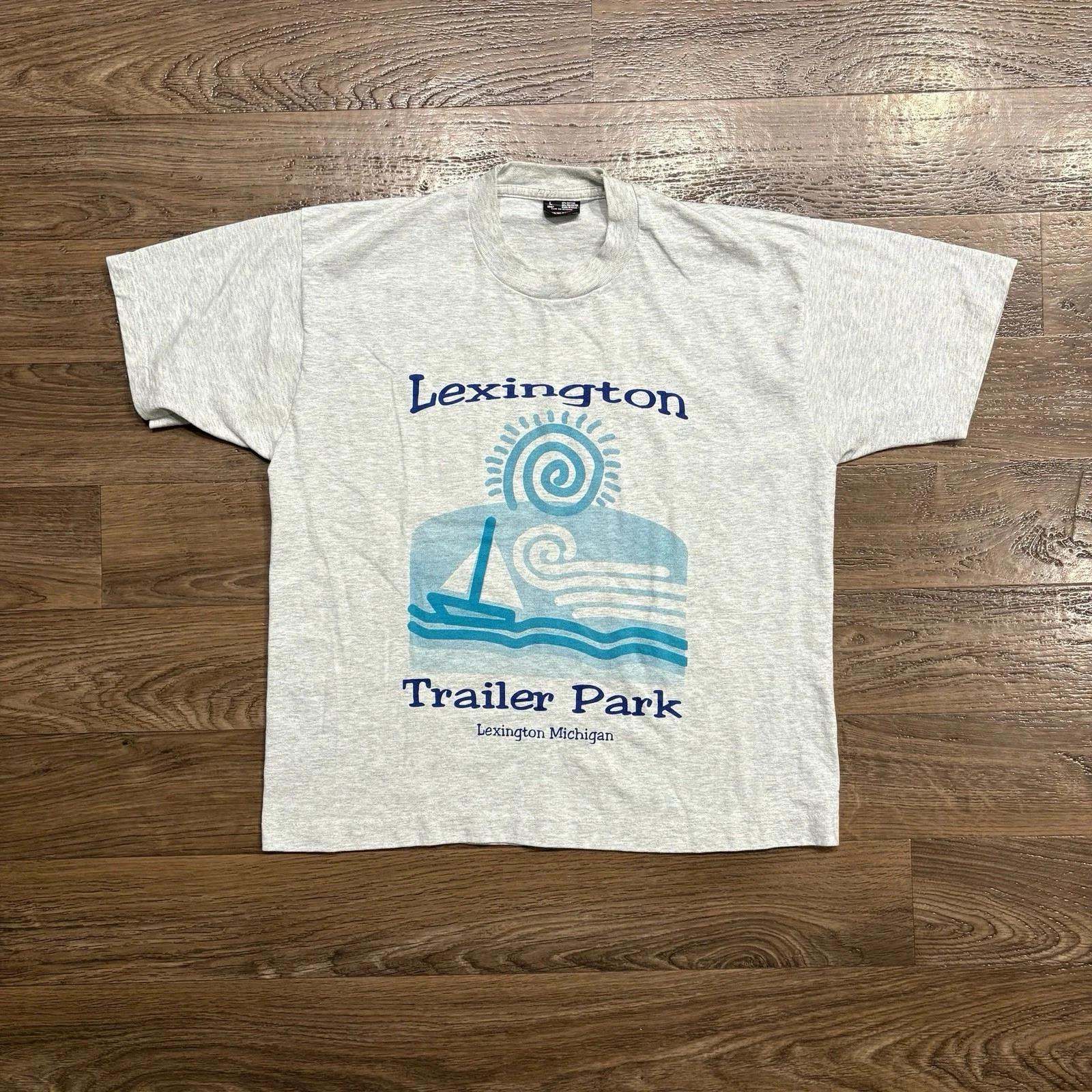 Y2K / Vintage Lexington Trailer Park Michigan Tee Single Stitch Made USA Large 3XL