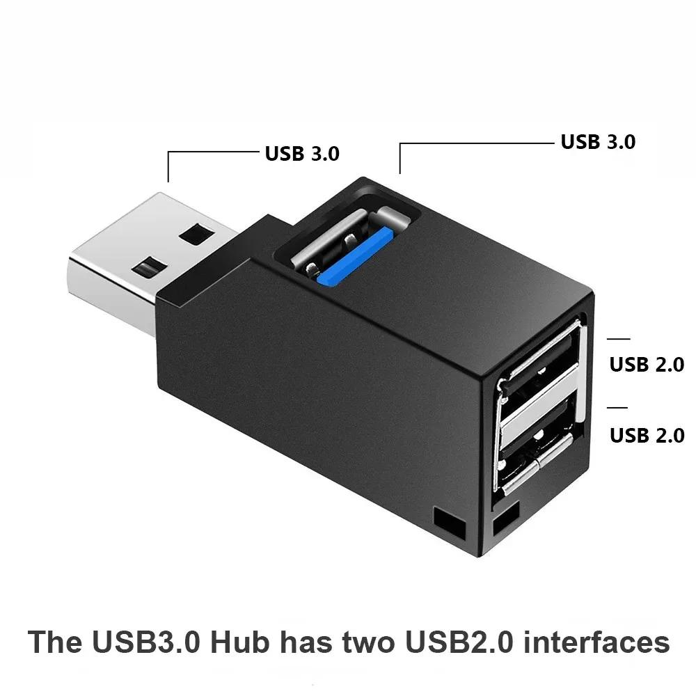 USB 3.0 HUB Adapter Mini USB 2.0 HUB Extender 3 Port USB Hub Hohe Datenübertragungsrate USB Splitter Dockingstation für PC Laptop