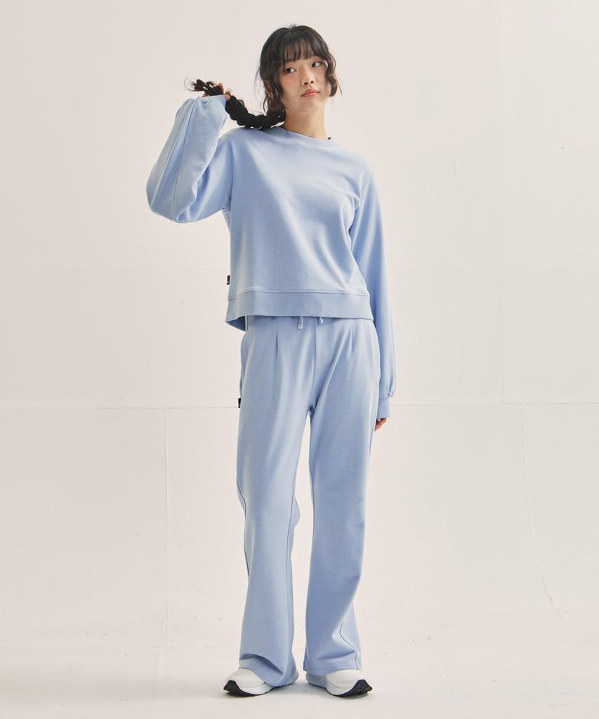 WILLIWAW STUDIO Ww One-Tuck Semi-Wide Sweatpants [Sky Blue]
