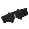 Adjustable Buckle Elastic Bow Belt Solid Color Rhinestone Stretch Belt  Dress Coat Accessories