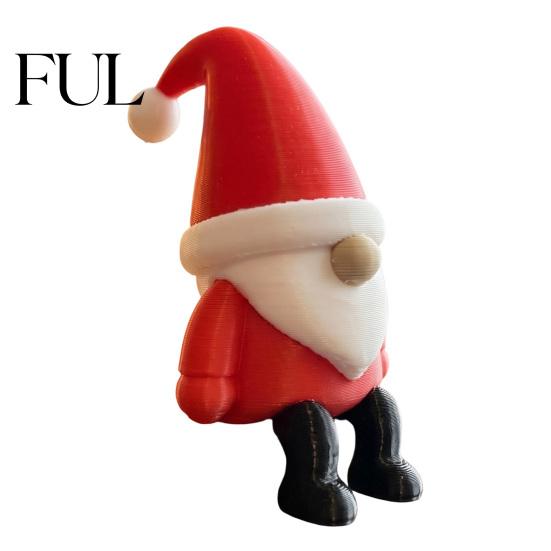 Holiday Shelf Sitter 3D Printed Santa Claus Figurine, Christmas Decoration, Party Supplies Small Gnome Statue for Desktop Home Decor Seasonal