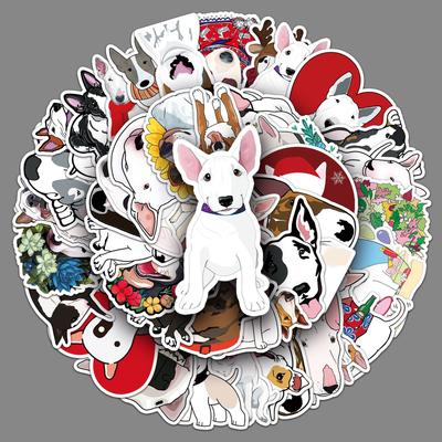 50 Kuh Terrier Doodle Aufkleber Personalisierte Cartoon Niedliche Hunde Dekoration Handy Koffer Wasserbecher Aufkleber