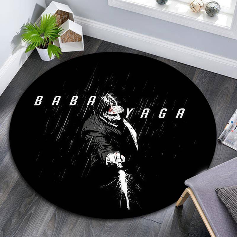 John Wick Art pattern round rug,Carpet Rug for Living Room Bedroom Playroom ,Non-slip Floor Mat,Holiday Gifts and Birthday Gifts.