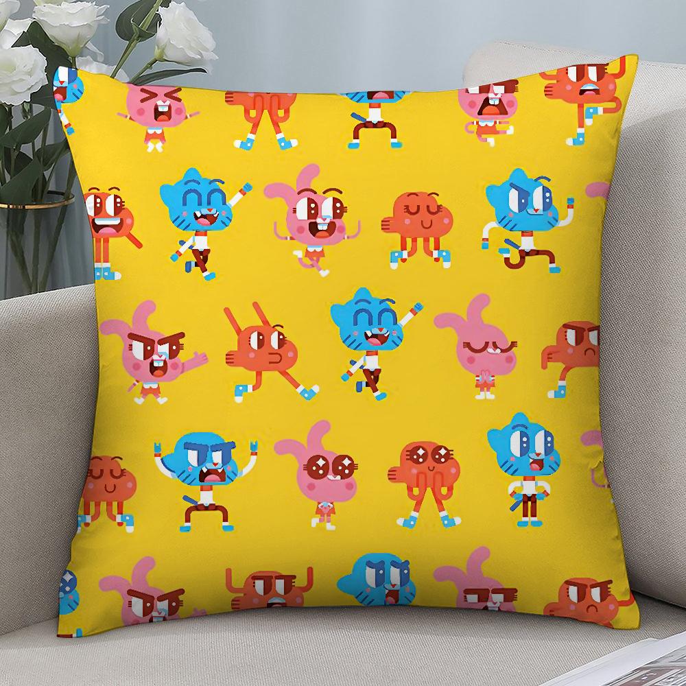 Animation Amazing World Gumball Pillow Case Short Plush Sofa Decorative Gift Home Double-sided Printing Cushion