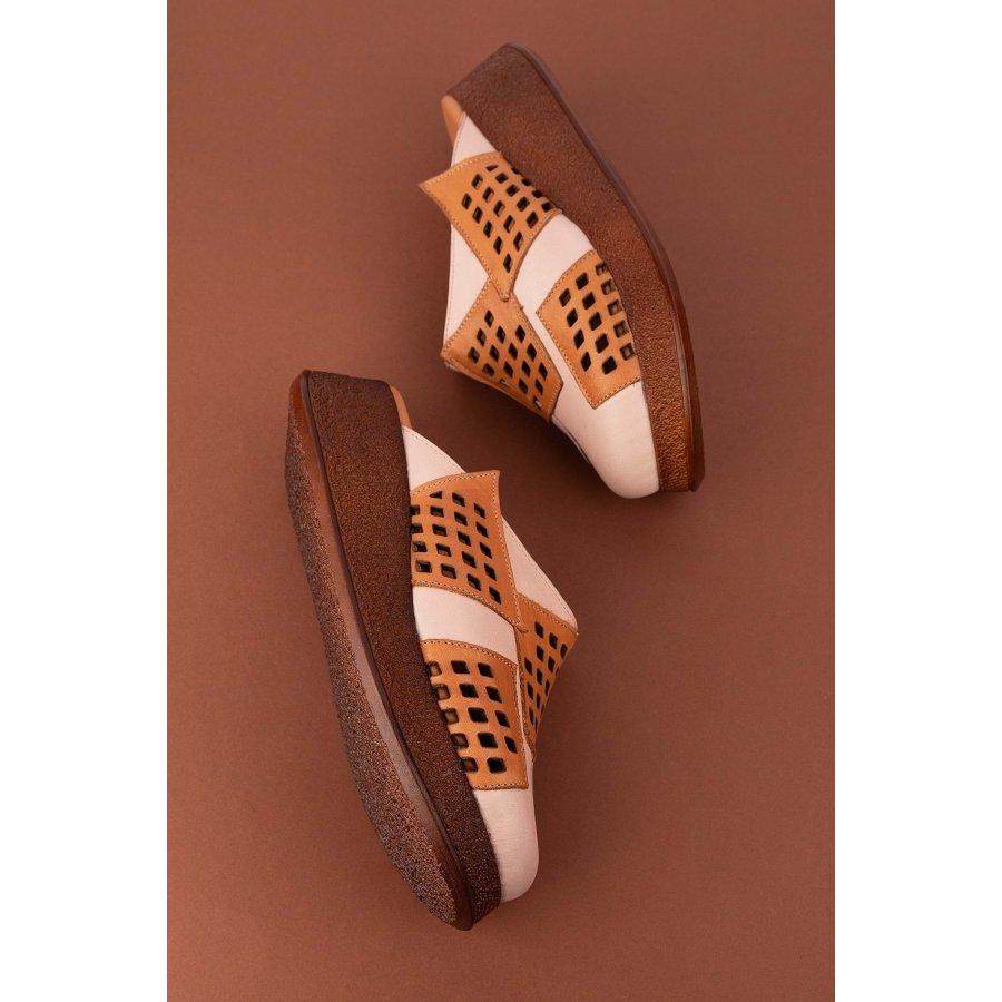 Women's Genuine Leather Wedge Heel Casual Summer Slippers Clogs